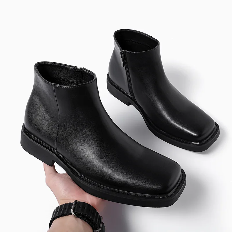 Men'S Shoes Top Brands - Czarne Nowe Modne Męskie Skórzane Buty