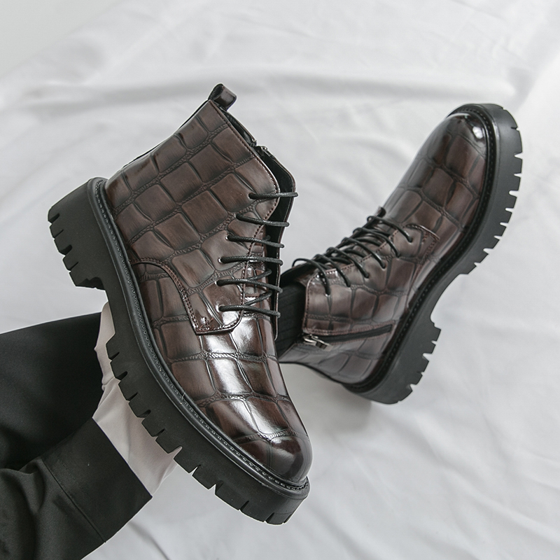 Men'S Shoes Top Brands - Jesienne buty męskie ze skóry krokodyla,