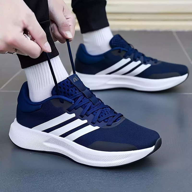 Men Shoes Jd - adidas Granatowe Trzy Paski Oddychające Siateczkowe