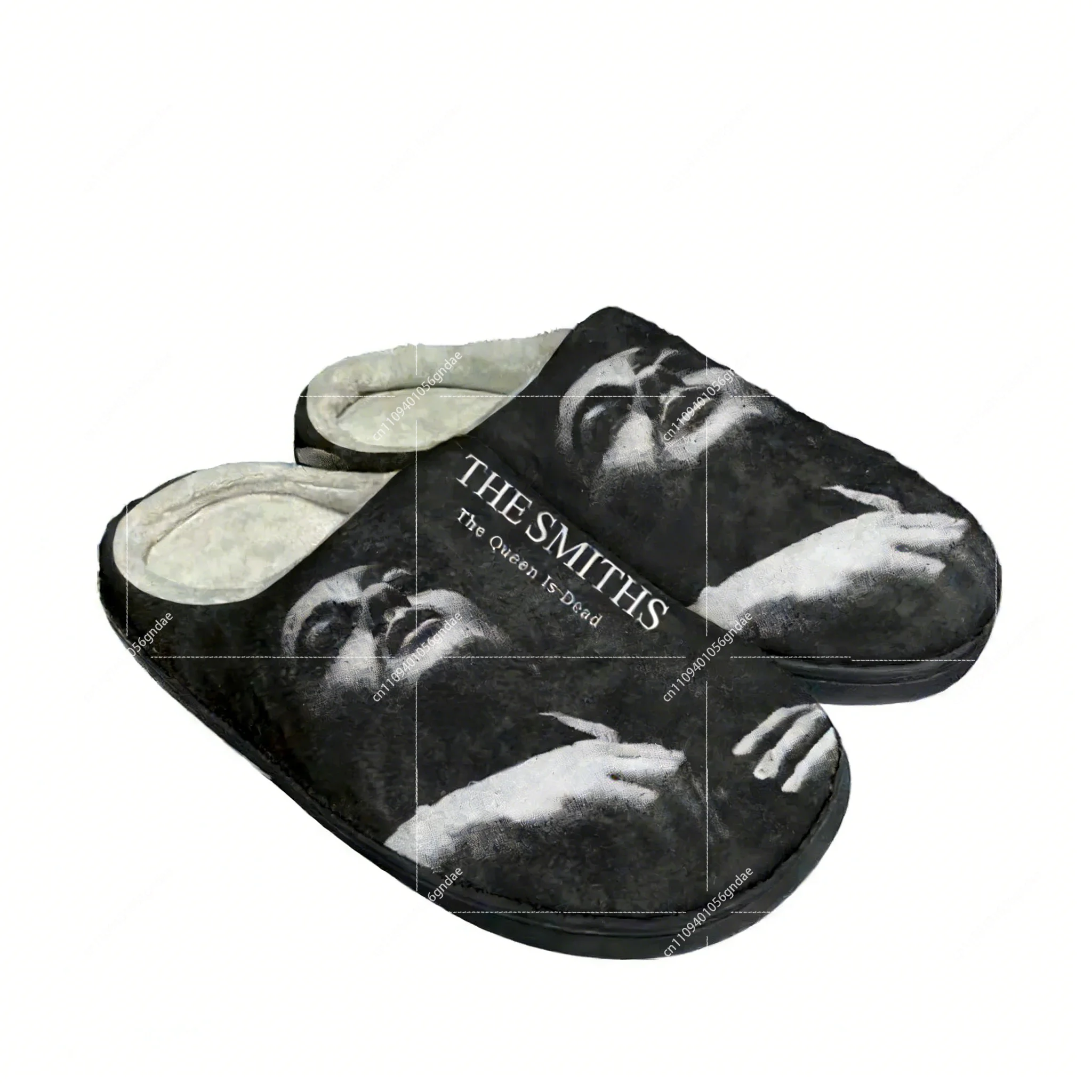 Men Shoes Black - Klapki The Smiths Rock Band, bawełniane,
