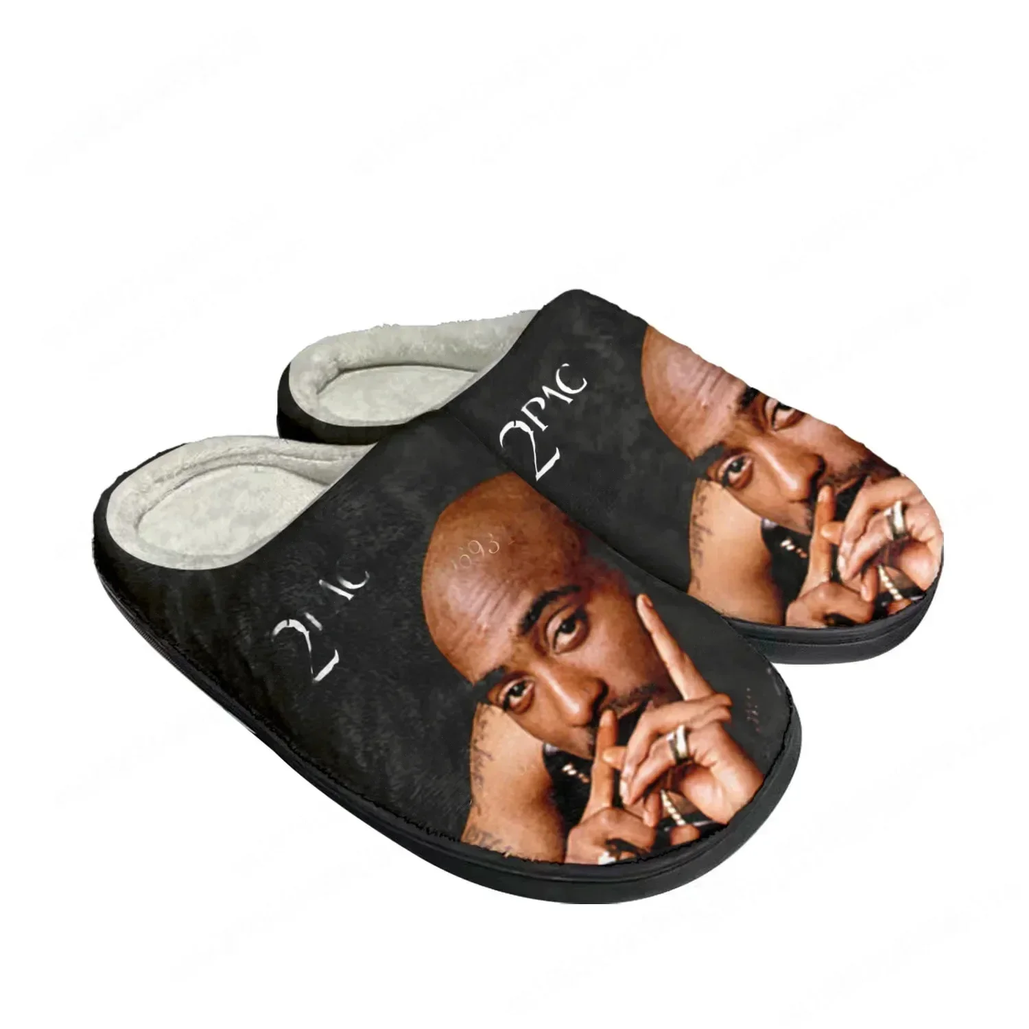 Men Shoes Black - Klapki 2Pac Hip Hop Rapper Tupac