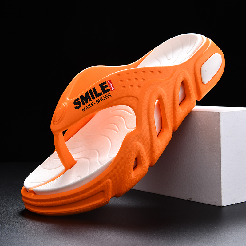 Men'S Shoes Hoka Sale - Letnie pomarańczowe klapki na platformie męskie