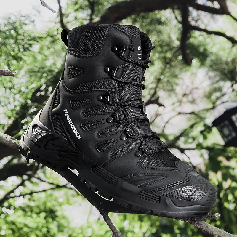 Men'S Shoes No Laces - Męskie buty taktyczne trekkingowe outdoorowe, botki