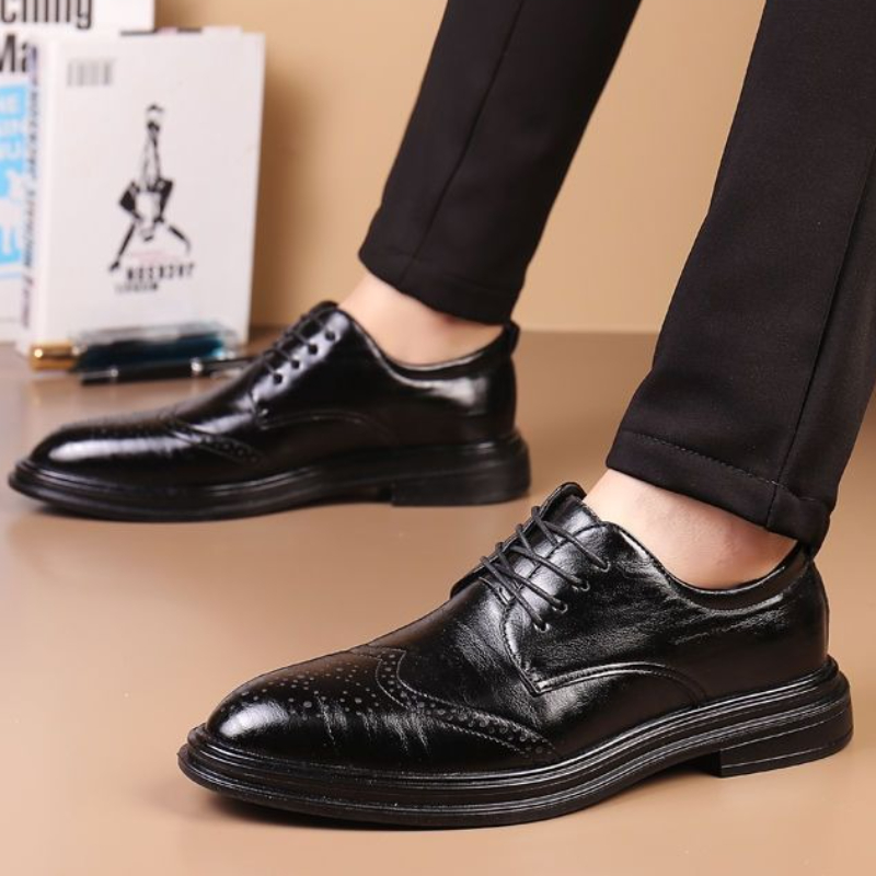 Men Shoes Clearance - Czarne, jednolite, męskie buty wizytowe na