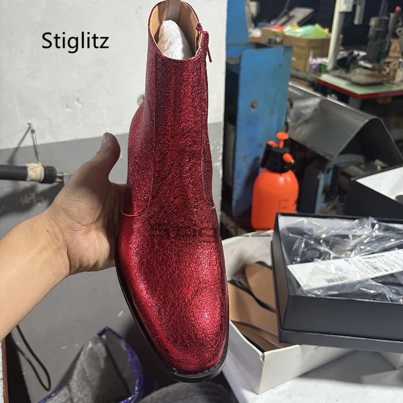Czerwone męskie botki Chelsea  – Men Shoes Size 11 recenzja i cena