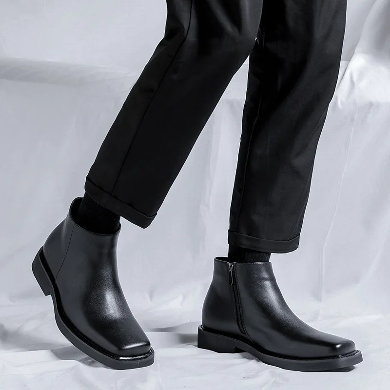 Czarne Nowe Modne Męskie Skórz – Men'S Shoes Top Brands recenzja i cena
