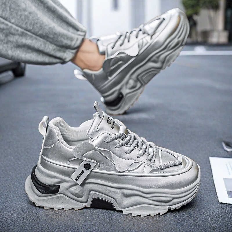 Czarne platformowe tenisówki m – Men Shoes Black recenzja i cena