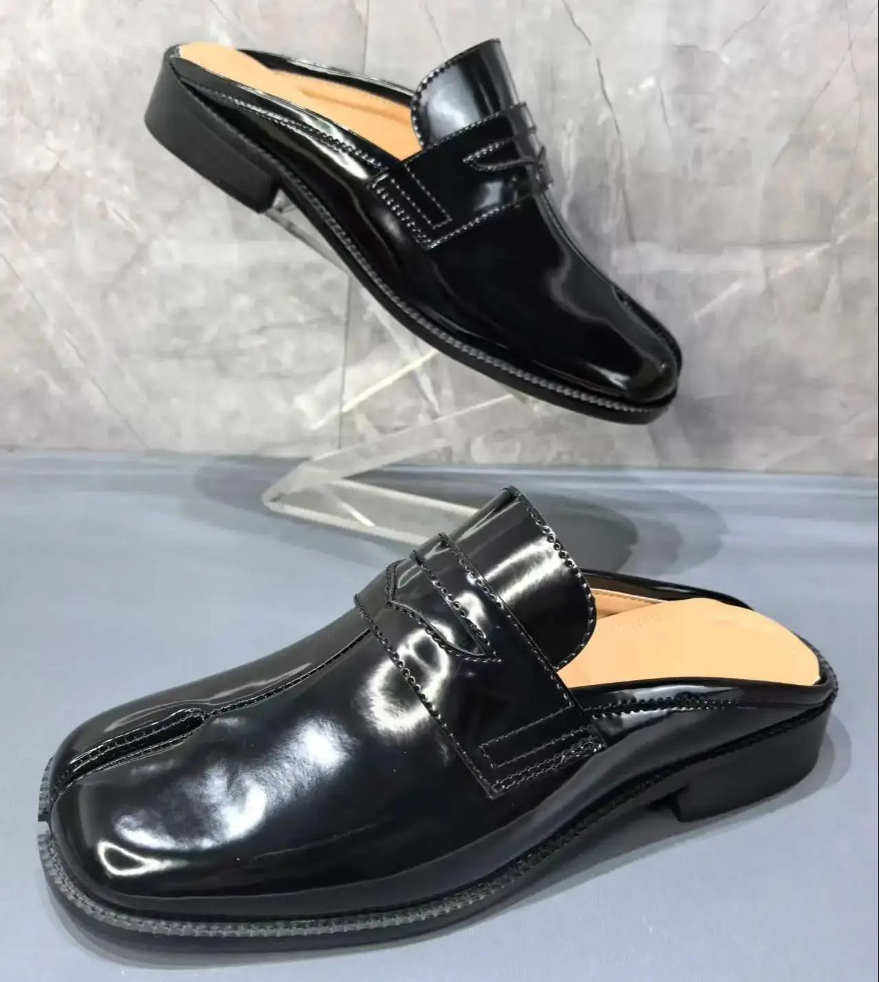Męskie klapki Tabi z dzielonym – Men Shoes Black recenzja i cena